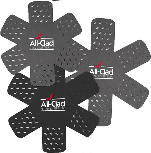 Main image of All-Clad Premium Cookware Protectors: Pot and Pan Protectors for Kitchen Organization - Perfect for Cast Iron, Steel, or Glass, (3-Piece), Black/Grey