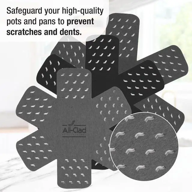 Alt view image 3 of 5 - All-Clad Premium Cookware Protectors: Pot and Pan Protectors for Kitchen Organization - Perfect for Cast Iron, Steel, or Glass, (3-Piece), Black/Grey