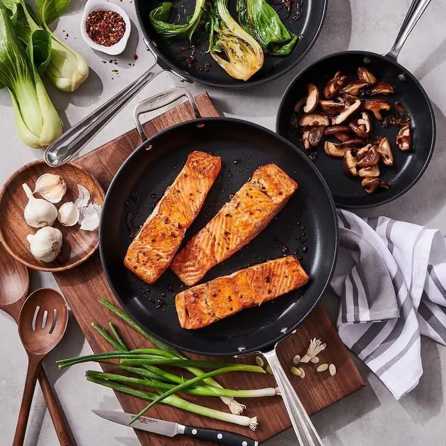 Alt view image 2 of 6 - All-Clad Black Nonstick 12-Inch Skillets Set of 3, 834, 1034, 1234