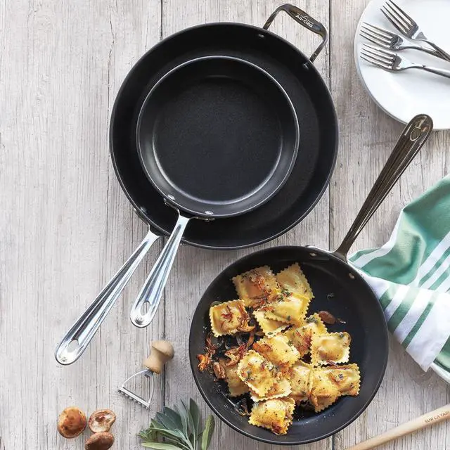 Alt view image 5 of 6 - All-Clad Black Nonstick 12-Inch Skillets Set of 3, 834, 1034, 1234