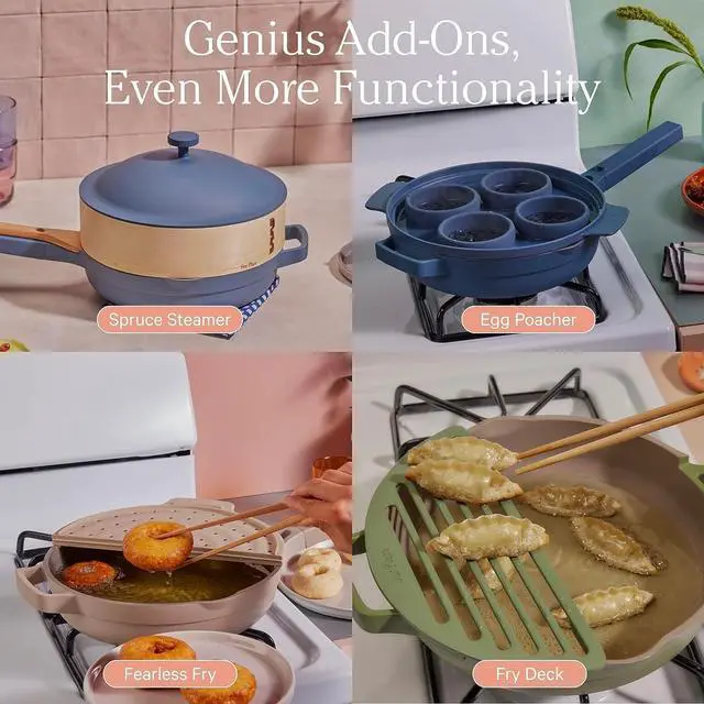Alt view image 6 of 6 - Our Place Always Pan 2.0-10.5-Inch Nonstick, Toxin-Free Ceramic Cookware | Versatile Frying Pan, Skillet, Saute Pan | Stainless Steel Handle | Oven Safe | Lightweight Aluminum Body | Steam