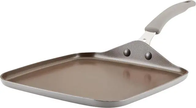 Main image of Rachael Ray Cook + Create Nonstick Stovetop Griddle/Grill Pan, Square, 11 Inch, Gray