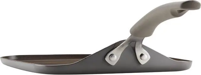 Alt view image 3 of 7 - Rachael Ray Cook + Create Nonstick Stovetop Griddle/Grill Pan, Square, 11 Inch, Gray