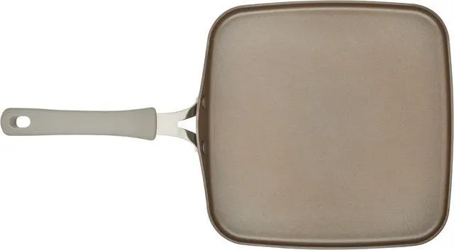 Alt view image 2 of 7 - Rachael Ray Cook + Create Nonstick Stovetop Griddle/Grill Pan, Square, 11 Inch, Gray