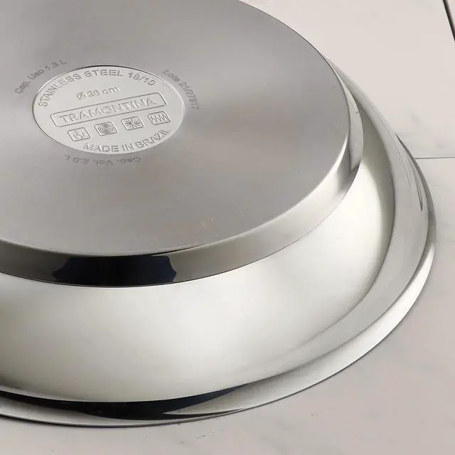 Alt view image 5 of 7 - Tramontina 10-Inch Non Stick Frying Pan, Tri-Ply Base Stainless Steel Skillet with Reinforced Nonstick Coating, Dishwasher and Oven Safe