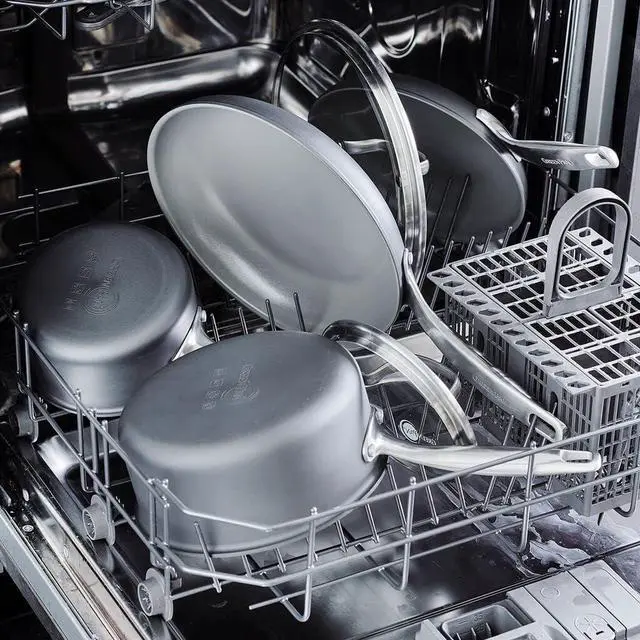 Alt view image 7 of 7 - GreenPan Chatham Hard Anodized Healthy Ceramic Nonstick, 3QT Saucepan Pot with Lid, PFAS-Free, Dishwasher Safe, Oven Safe, Gray