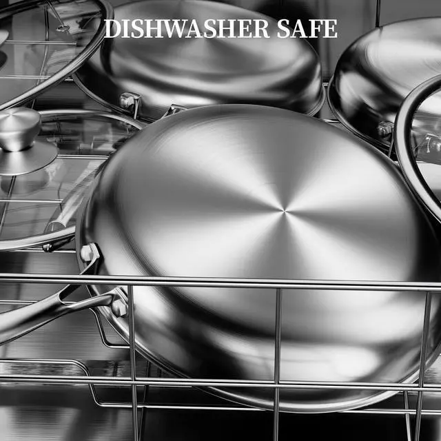 Alt view image 7 of 7 - Stainless Steel Frying Pan with Lid - 9.5 Inch Nonstick Frying Pan with Lid, Honeycomb Stainless Steel Skillet Omelet Chef's Pan with Stay Cool Handle, Induction Compatible, PFOA Free