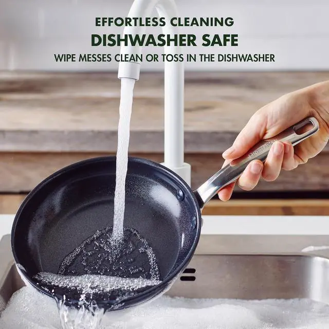 Alt view image 7 of 7 - GreenPan Chatham Black Prime Midnight Hard Anodized Healthy Ceramic Nonstick, 12" Frying Pan Skillet with Lid, PFAS-Free, Dishwasher Safe, Oven Safe, Black