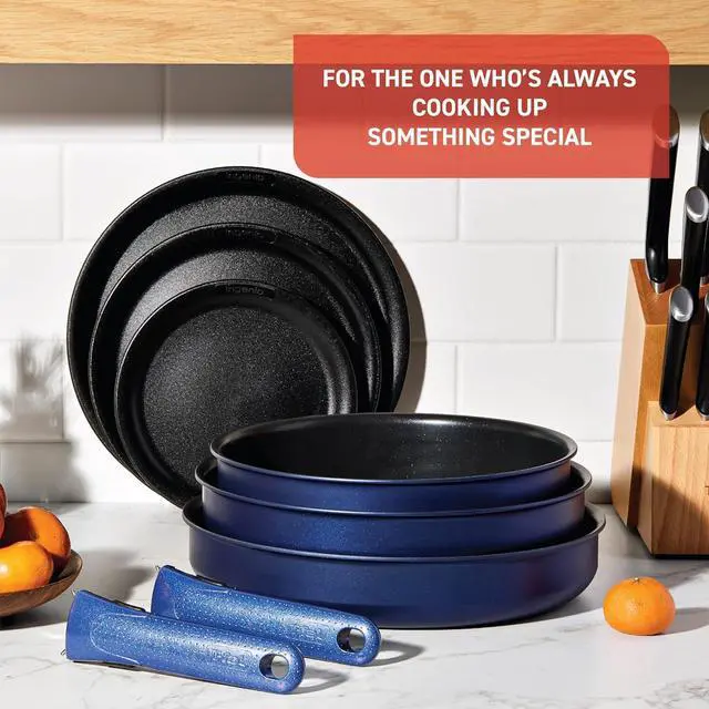 Alt view image 2 of 7 - T-fal Ingenio Expertise Non Stick Fry Pan Set 3 Piece, Induction, Oven Broiler Safe 500F, Cookware, Pots and Pans Set with Removable/ Detachable Handle, RV, Camping, Dishwasher Safe, Stackable, Black