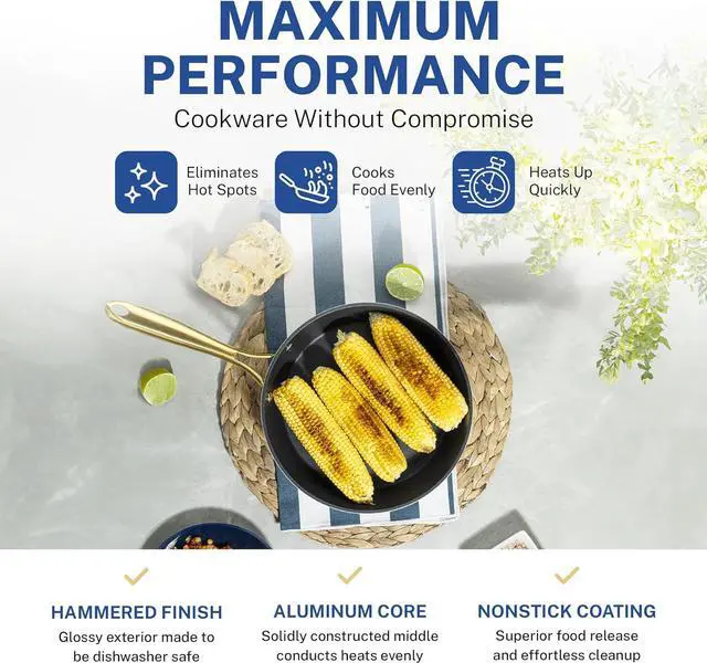Alt view image 2 of 7 - Granitestone 10 Inch Non Stick Frying Pans Nonstick Frying Pan Skillet Nonstick Pan, Large Non Stick Pan, Induction Pan, Kitchen Pans, Cooking Pan, Ceramic Pan for Cooking, Dishwasher Safe, Navy Blue