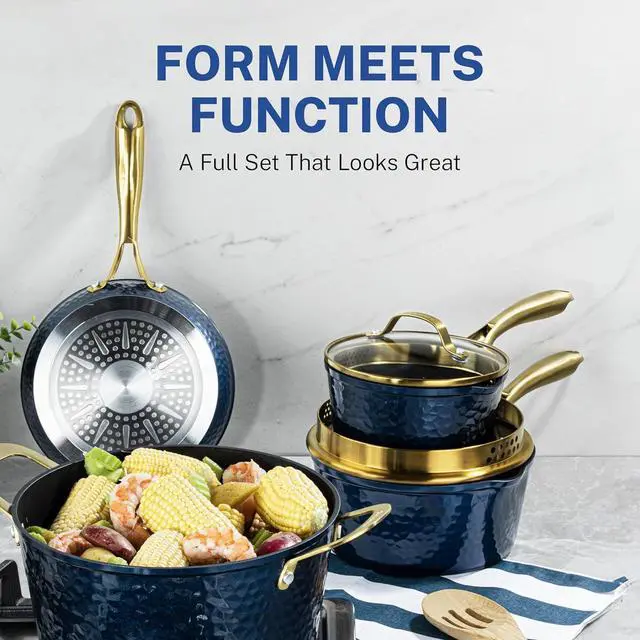 Alt view image 7 of 7 - Granitestone 10 Inch Non Stick Frying Pans Nonstick Frying Pan Skillet Nonstick Pan, Large Non Stick Pan, Induction Pan, Kitchen Pans, Cooking Pan, Ceramic Pan for Cooking, Dishwasher Safe, Navy Blue
