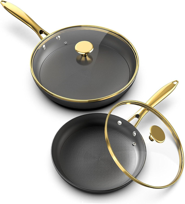thumbnail image 2 of SENSARTE 10.5-Inch Nonstick Frying Pan With Lid – Deep Saute Pan, Induction Safe, Classic Black 2 of 3