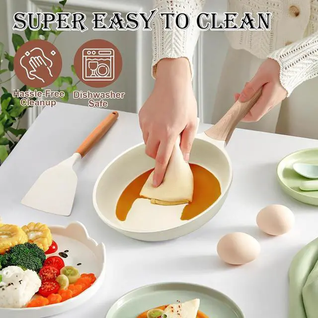 Alt view image 6 of 6 - 14 Pcs Pots and Pans Set, Nonstick Cookware Sets, Granite Induction Cookware Non Stick Cooking Set with Frying Pans, Saucepans, Saute Pan, Extra Large Casserole, PFAS PTFE PFOA PFOS Free