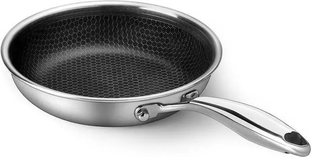 Main image of Stainless Steel Frying Pan Nonstick Frying Pan 8 Inch Honeycomb Coatings Stainless Steel Kitchen Cooking Pan Skillet Woks Pan Egg Pans Non Toxic Healthy Omelette Pan Compatible W/All Cooktops