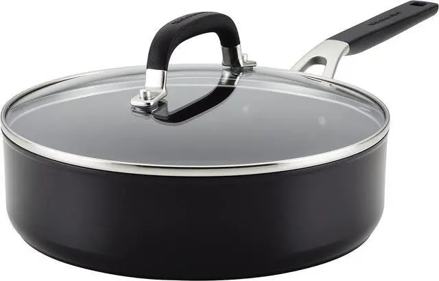 Main image of KitchenAid Hard Anodized Nonstick Saute/Fry Pan with Lid, 3 Quart, Onyx Black