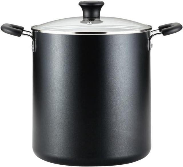 Main image of T-fal Specialty Nonstick Stockpot With Lid 12 Quart, Oven Broiler Safe 350F, Stay-Cool Handles, Kitchen, Cookware, Pots and Pans, Stock Pot, Soup Pot, Cooking Pot, Dishwasher Safe, Black