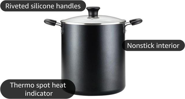 Alt view image 4 of 6 - T-fal Specialty Nonstick Stockpot With Lid 12 Quart, Oven Broiler Safe 350F, Stay-Cool Handles, Kitchen, Cookware, Pots and Pans, Stock Pot, Soup Pot, Cooking Pot, Dishwasher Safe, Black