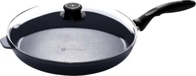 Main image of Swiss Diamond Frying Pans Nonstick with Lid, Nonstick Diamond Coated Aluminum Skillets and Oven Safe Frying Pans with Lids, Cover Included, 12.5 Inch