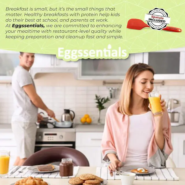 Alt view image 7 of 7 - Eggssentials Egg Poacher Pan Nonstick Poached Egg Maker, Stainless Steel Egg Poaching Pan, Poached Eggs Cooker Food Grade Safe PFOA Free with Spatula, Egg Poachers Cookware