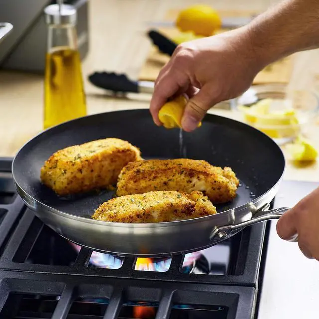 Alt view image 6 of 7 - KitchenAid 3-Ply Base Brushed Stainless Steel Nonstick Fry Pan/Skillet, 12 Inch