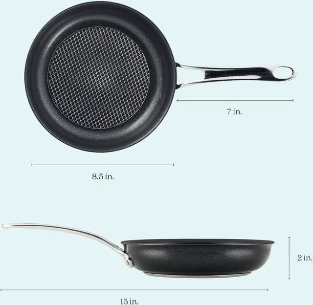 Alt view image 6 of 6 - Anolon X Hybrid Nonstick Frying Pan/Skillet, 8.25 Inch, Dark Gray