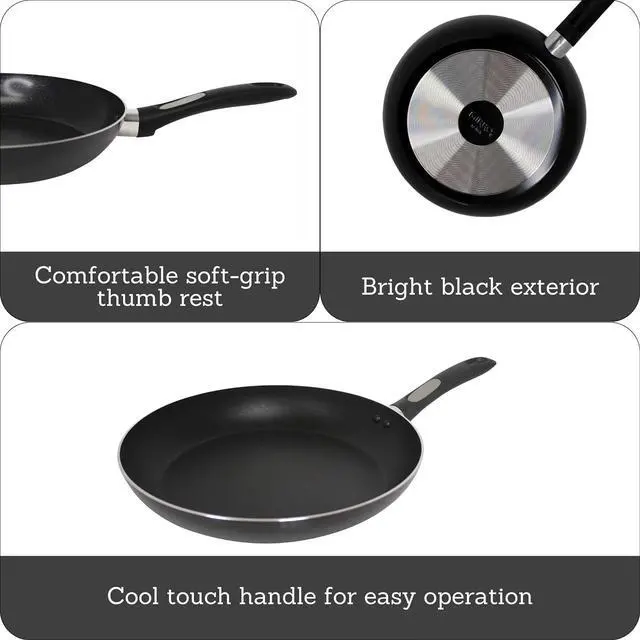 Alt view image 2 of 7 - Mirro A79705 Get A Grip Aluminum Nonstick Fry Pan Cookware, 10-Inch, Black -