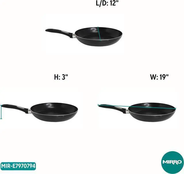 Alt view image 7 of 7 - Mirro A79705 Get A Grip Aluminum Nonstick Fry Pan Cookware, 10-Inch, Black -