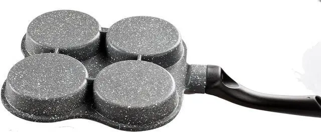 Alt view image 2 of 5 - Buecmue Rustless Egg Frying Pan | 4-Cup Nonstick Easy Clean Egg Cooker Omelet Pan For Breakfast Swedish Pancake, Plett, Crepe Pan Gas Stove and Other Stoves Cookware