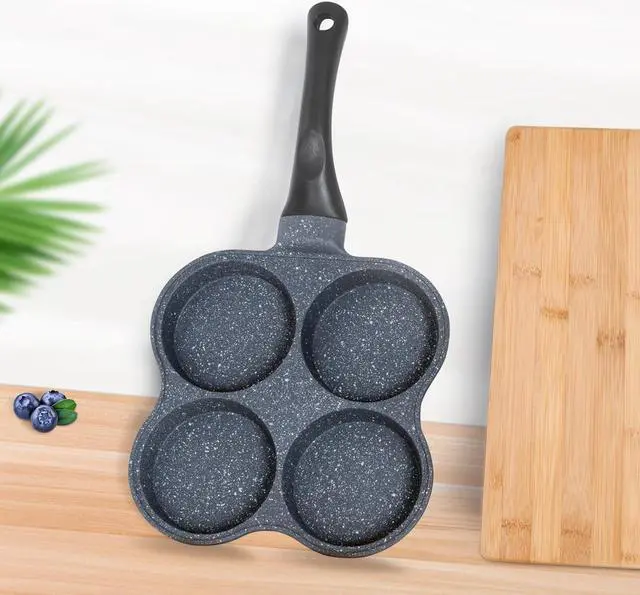 Alt view image 5 of 5 - Buecmue Rustless Egg Frying Pan | 4-Cup Nonstick Easy Clean Egg Cooker Omelet Pan For Breakfast Swedish Pancake, Plett, Crepe Pan Gas Stove and Other Stoves Cookware