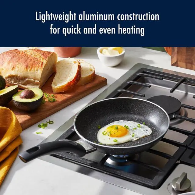 Alt view image 3 of 6 - Henckels Everlift 8-inch Granitium Nonstick Frying Pan, Made in Italy, durable 3-layer granite-hued nonstick coating from recycled materials, Oven safe to 400°F, Dishwasher safe