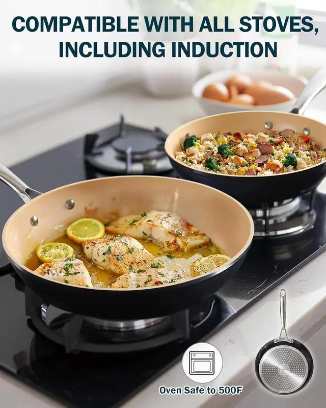 Alt view image 3 of 7 - Cooks Standard 11-Inch, Black Nonstick Hard Anodized Fry Saute Omelet Pan
