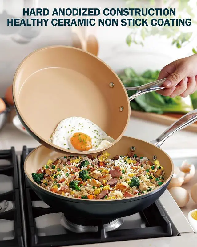 Alt view image 6 of 7 - Cooks Standard 11-Inch, Black Nonstick Hard Anodized Fry Saute Omelet Pan