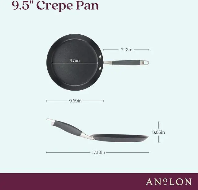 Alt view image 2 of 7 - Anolon Advanced Home Hard Anodized Nonstick Crepe Pan, 9.5 Inch - Moonstone