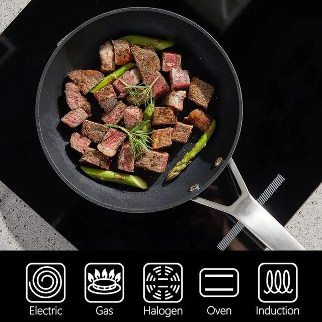 Alt view image 2 of 7 - MsMk Non Stick Frying Pans, 10 Inch and 12 Inch Nonstick Frying Pan Set PFOA Free Non-Toxic, Skillet Set for Induction, Ceramic and Gas Cooktops