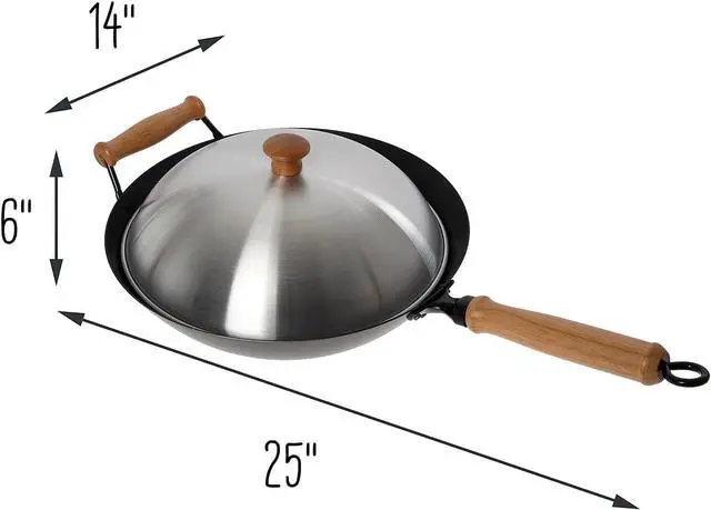Alt view image 3 of 7 - Joyce Chen 22-9938, Pro Chef 14 Inch 10 Piece Excalibur Non-Stick Wok Set