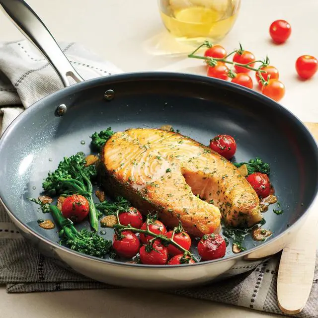 Alt view image 2 of 7 - Tramontina Seattle 12-Inch Tri-Ply Clad Stainless Steel Large Frying Pan with Ceramic Non Stick Interior, PTFE/PFOA-Free Nonstick Skillet, Oven-Safe, Dishwasher-Safe, Induction-Ready