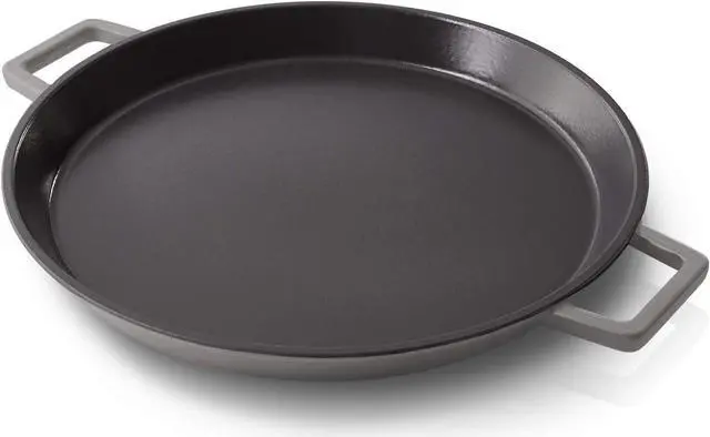 Main image of Zakarian by Dash 13 Inch Nonstick Cast Iron Dual Handle Pan, Titanium Ceramic Coated Frying Pan, Grey
