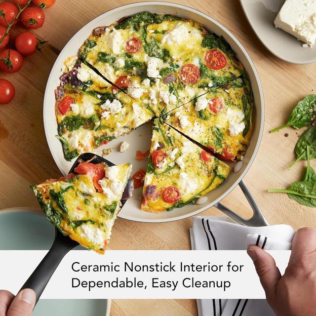 Alt view image 4 of 7 - KitchenAid Hard Anodized Ceramic 9-Piece Nonstick Cookware Set  Includes Fry Pans, Saucepan, Stockpot, Durable, Even Heating, Oven Safe to 500°F, Matte Black