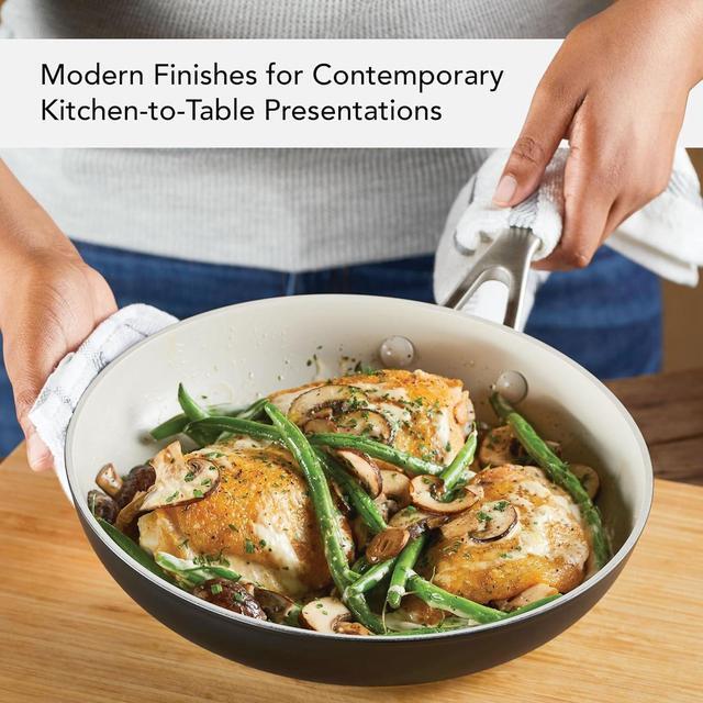 Alt view image 5 of 7 - KitchenAid Hard Anodized Ceramic 9-Piece Nonstick Cookware Set  Includes Fry Pans, Saucepan, Stockpot, Durable, Even Heating, Oven Safe to 500°F, Matte Black