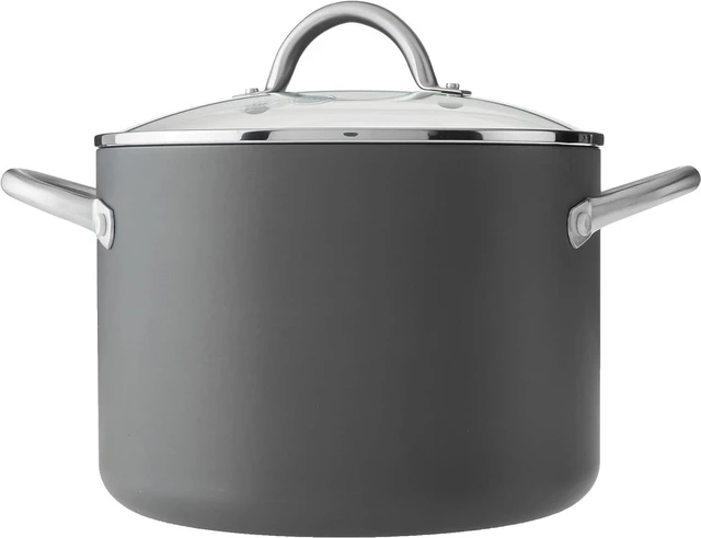 Alt view image 2 of 5 - GreenPan Lima Hard Anodized Healthy Ceramic Nonstick 8QT Stock Pot with Lid, PFAS-Free, Oven Safe, Gray