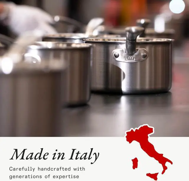 Alt view image 6 of 6 - Made In Cookware - ProCoat 2 Quart Non Stick Sauce Pan With Lid - Graphite - 5 Ply Stainless Clad Nonstick Saucepan - Professional Cookware - Crafted in Italy - Induction Compatible