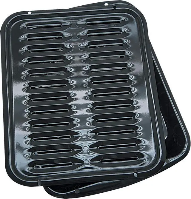 Alt view image 3 of 7 - Range Kleen BP102X 2 Piece Heavy Duty Porcelain Air Fry, Bake and Broil Pan