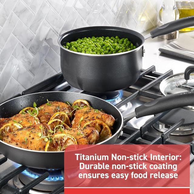 Alt view image 2 of 6 - T-fal Signature Non Stick Fry Pan Set 2 Piece: 8 and 10.5 Inch, Oven Broiler Safe 350F, Heat Indicator, Cookware Set Nonstick, Frying Pans, Skillets, Pots and Pans, Home, Dishwasher Safe, Black