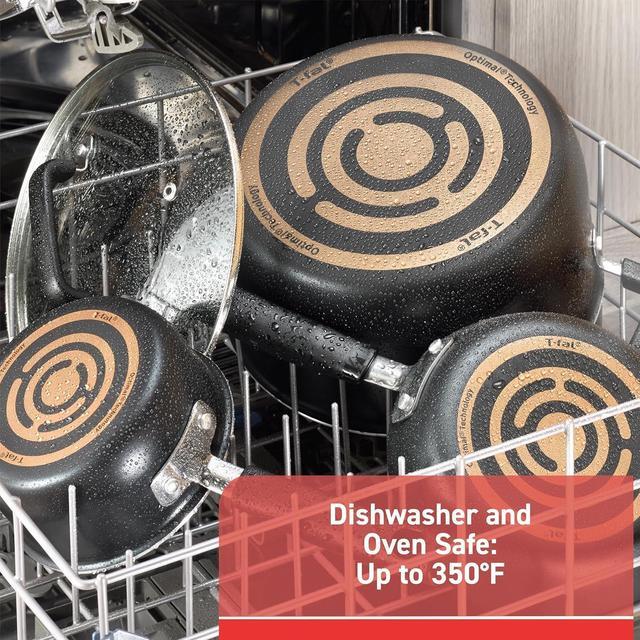 Alt view image 6 of 6 - T-fal Signature Non Stick Fry Pan Set 2 Piece: 8 and 10.5 Inch, Oven Broiler Safe 350F, Heat Indicator, Cookware Set Nonstick, Frying Pans, Skillets, Pots and Pans, Home, Dishwasher Safe, Black