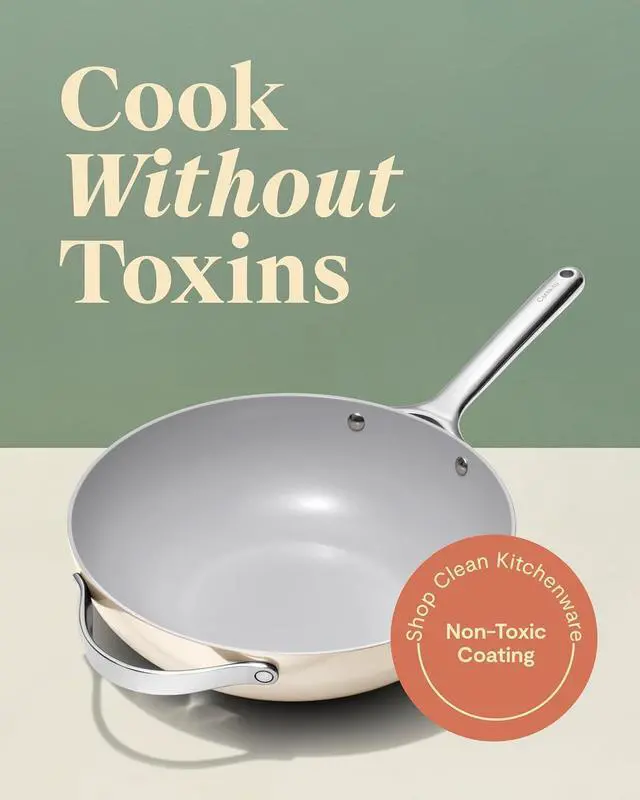 Alt view image 2 of 7 - Caraway Non-Stick Stir Fry Pan - 12 Wok-Inspired Pan - Free From Forever Chemicals - High-Sloped Walls - Stainless Steel Handles - Gray