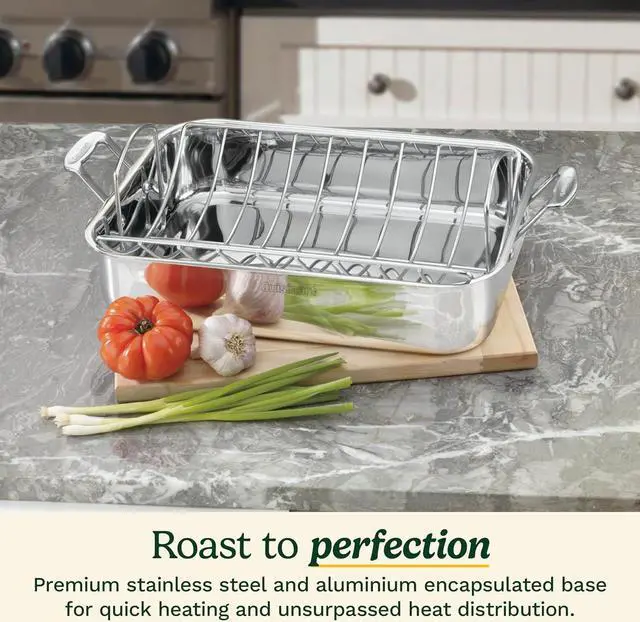Alt view image 2 of 4 - Cuisinart 16-Inch Roaster, Chef's Classic Rectangular Roaster with Rack, Stainless Steel, 7117-16URP1