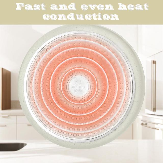 Alt view image 4 of 7 - 11 PCS Pots and Pans Set Non Stick Cookware Set Removable Handles White