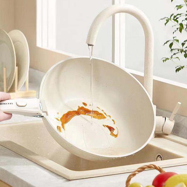 Alt view image 6 of 7 - 11 PCS Pots and Pans Set Non Stick Cookware Set Removable Handles White