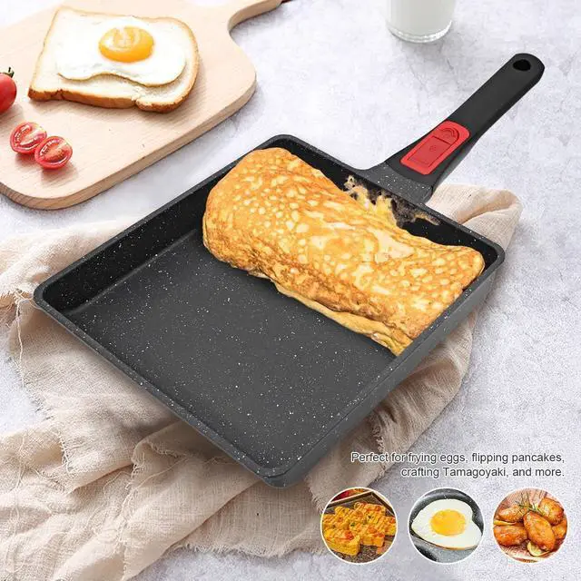 Alt view image 5 of 6 - Japanese Omelette Pan Nonstick, Large Tamagoyaki Pan Egg Roll Pan with Detachable Handle, Oven& Dishwasher Safe, 9 x 8 (Black)