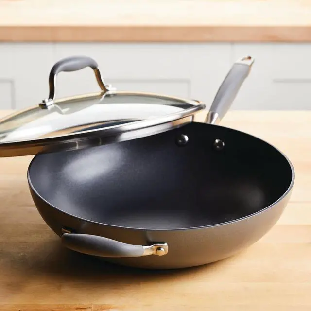 Alt view image 7 of 7 - Anolon Advanced Home Hard Anodized Nonstick Frying/Saute/All Purpose Pan with Lid and Helper Handle, 12 Inch, Moonstone Dark Gray